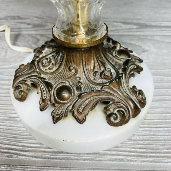 Vintage catco Italian cut glass regency style lamp w/ marble base made in Italy - Picture 5 of 11